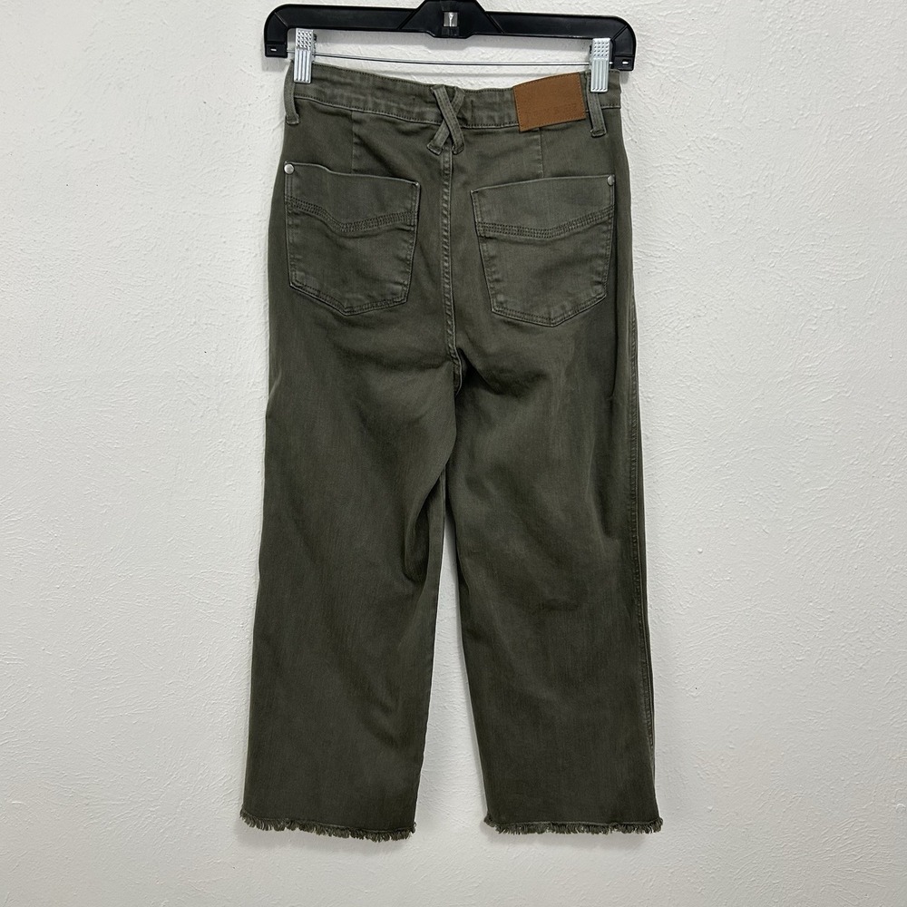 Judy Blue Wide Leg Crop High Waist Tummy Control Jeans Sz 5/27 Olive Green - Picture 6 of 11